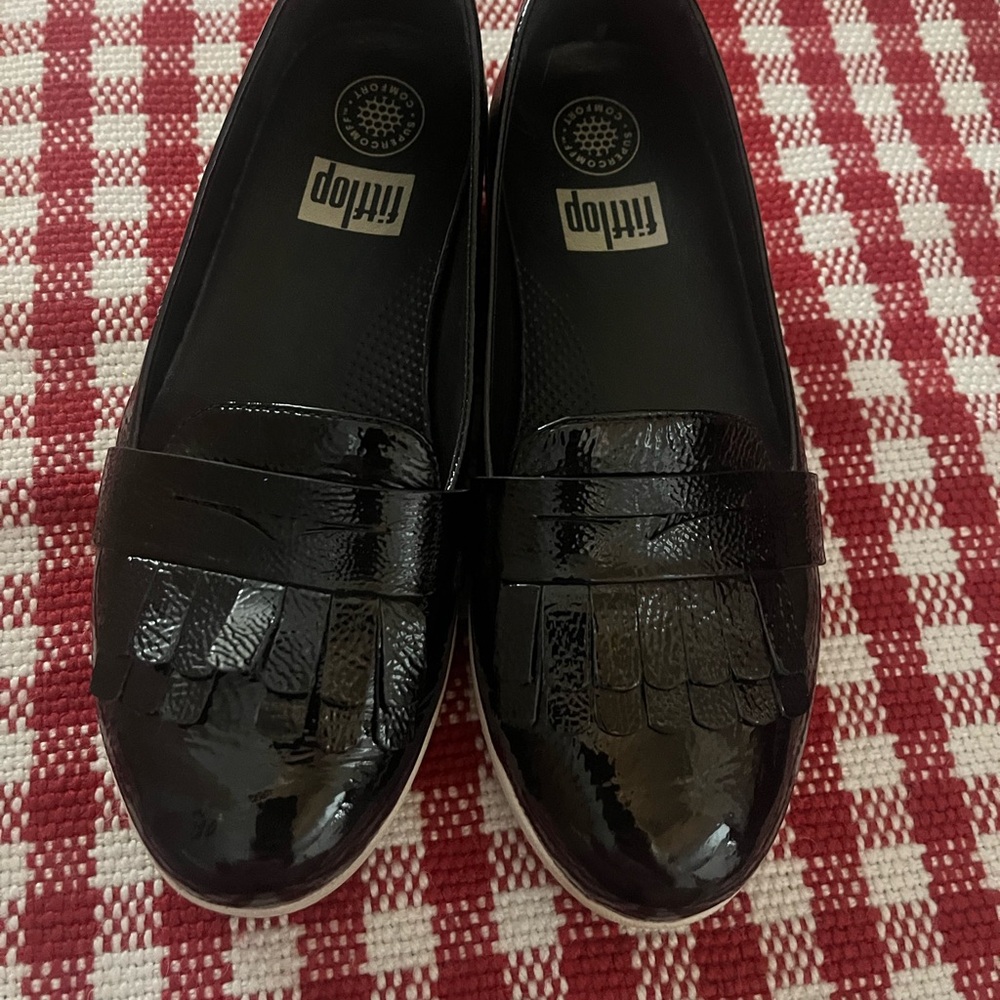 Fitflop Black Fringe Loafers